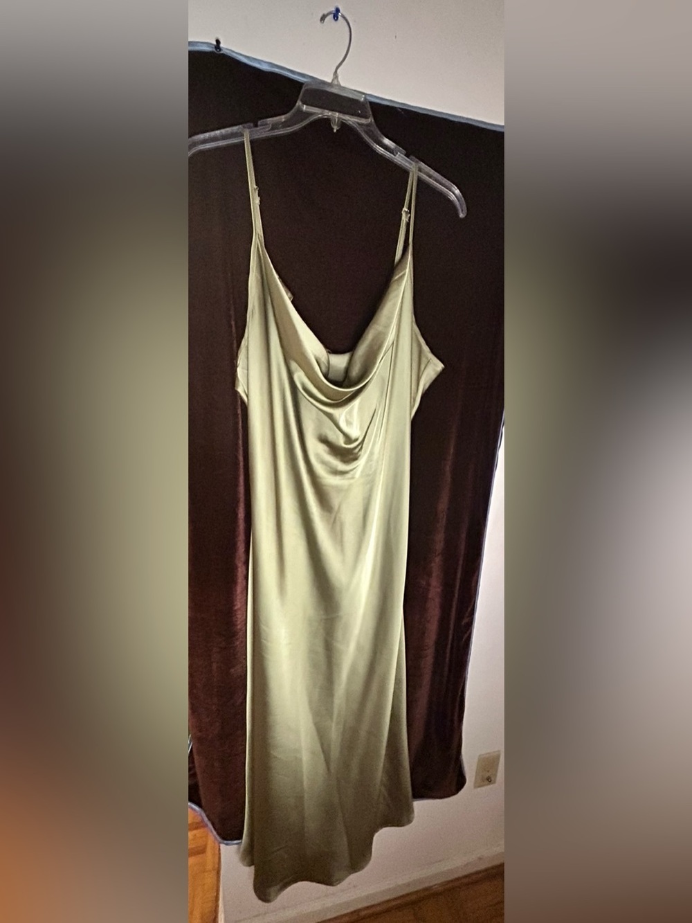 SHEIN Sage Green Satin Slip Dress - Picture 3 of 4